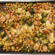 sheet-pan-chicken-sausage-veggie-bowl-turmeric-infused-brown-rice